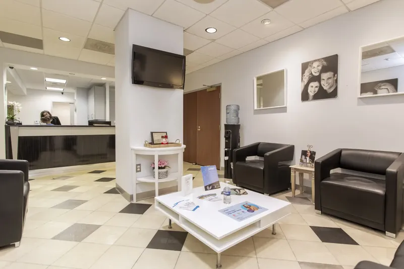 The reception and waiting lounge at DC Dental Spa