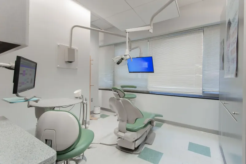A modern treatment room at DC Dental Spa with natural light